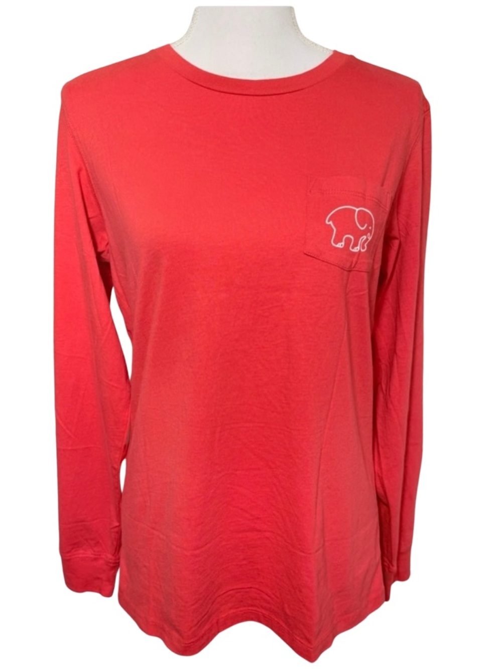 NWOT ivory ella Red Long Sleeve Elephant Butterfly Tee Shirt Women Small Cotton